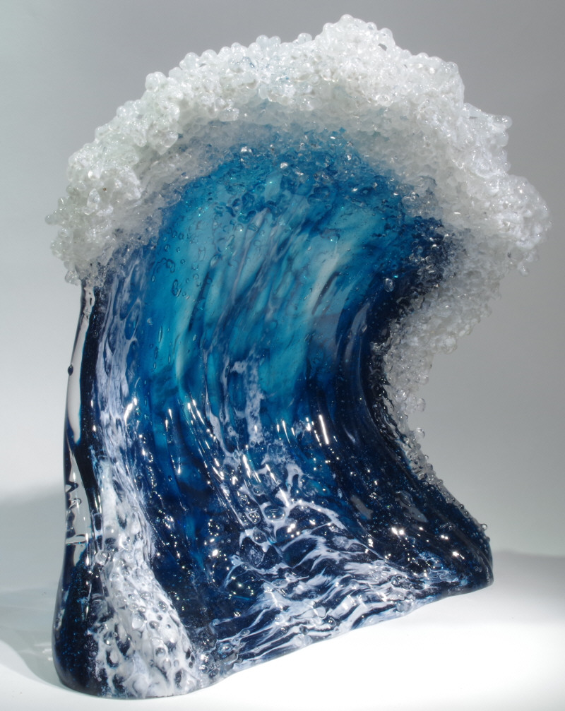 Art Glass Wave Sculpture